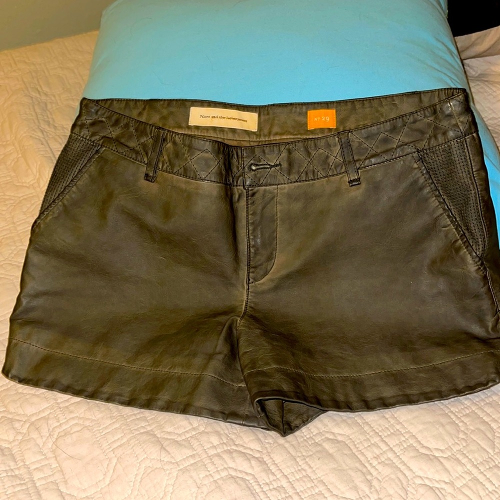 Pilcro and the letterpress Vegan Leather Shorts